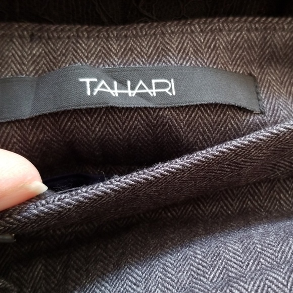 Tahari TERRY Stretch Poly Blend Straight Leg Pants Trousers - Picture 11 of 13